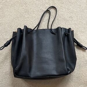 Barney’s New York Black Leather Tote Bag